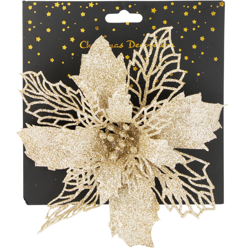 christmas-tree-clip-christmas-flower-glitter-silvergold-2-assorted-colours-2-assorted-designs