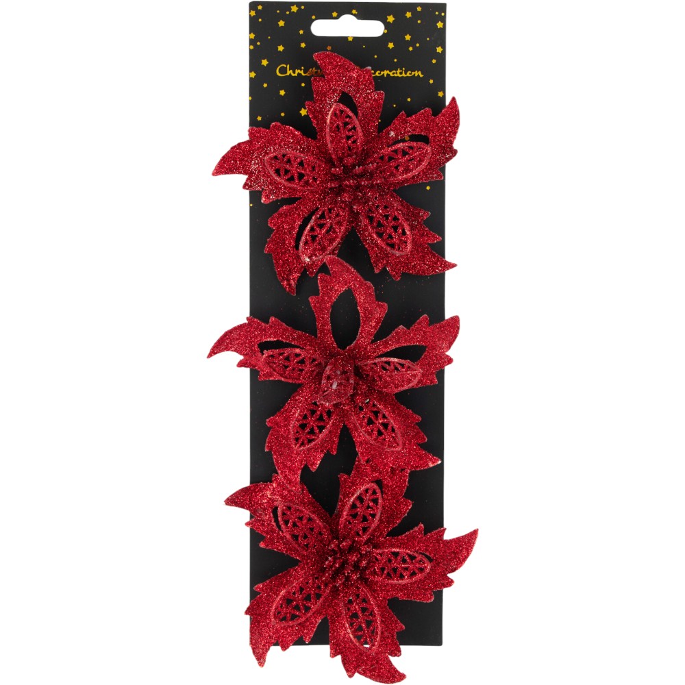 christmas-tree-clip-christmas-flower-glitter-set-of-3-psc-red-4-assorted-designs