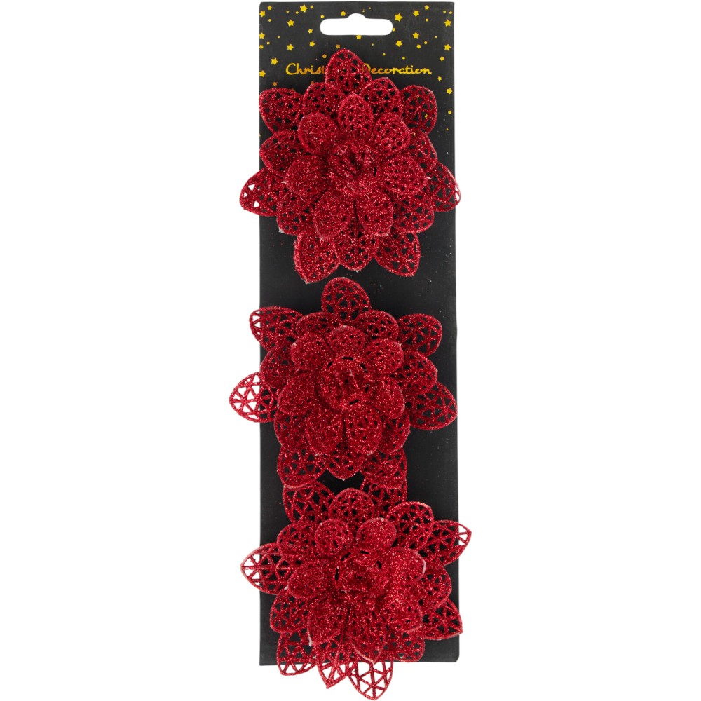 christmas-tree-clip-christmas-flower-glitter-set-of-3-psc-red-4-assorted-designs