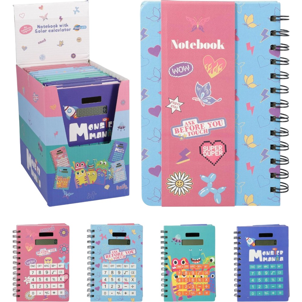 spiral-notebook-with-solar-calculator-4-assorted-designs
