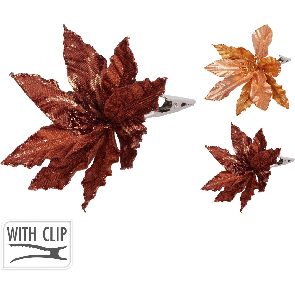 christmas-poinsettia-leaves-with-clip-12cm-2-assorted-colors