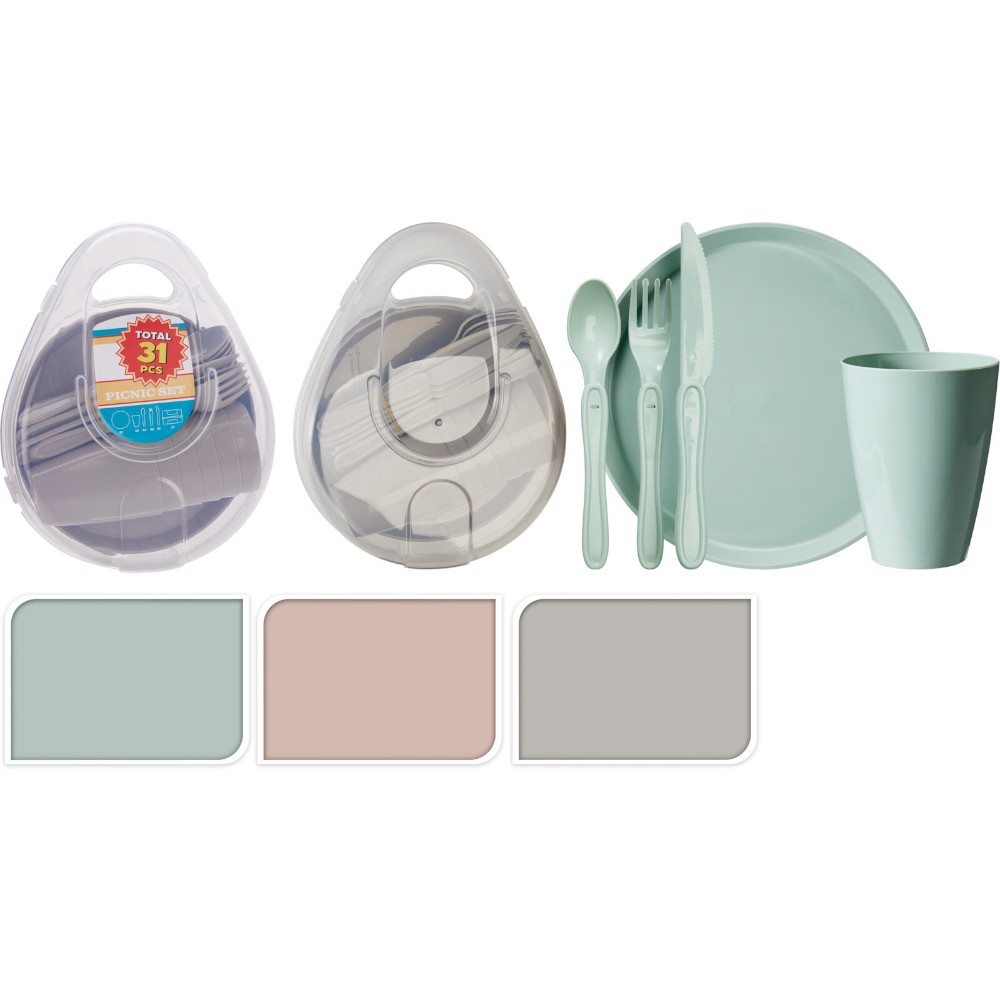 31-piece-plastic-picnic-set-in-carry-case-3-assorted-colours