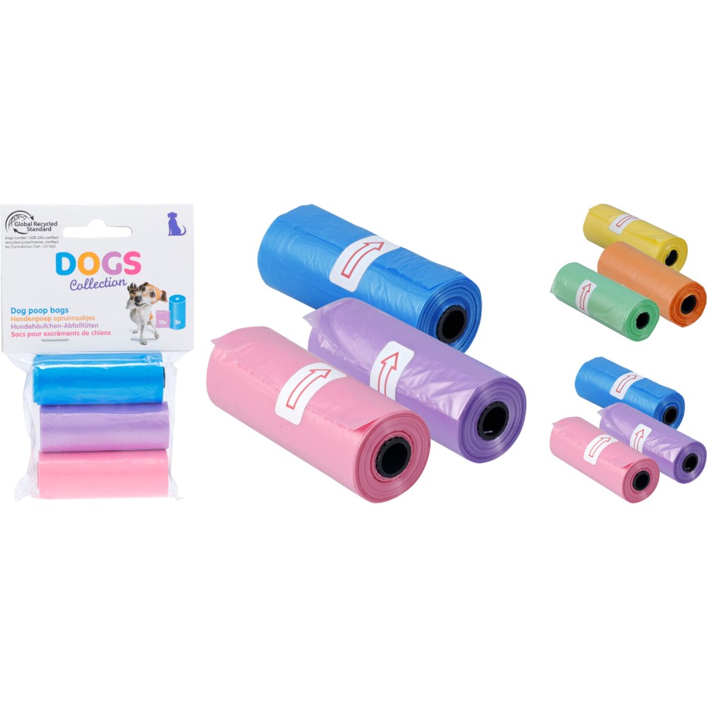 dogs-collection-dog-waste-bags-3-rolls-of-15-2-assorted-colour-sets