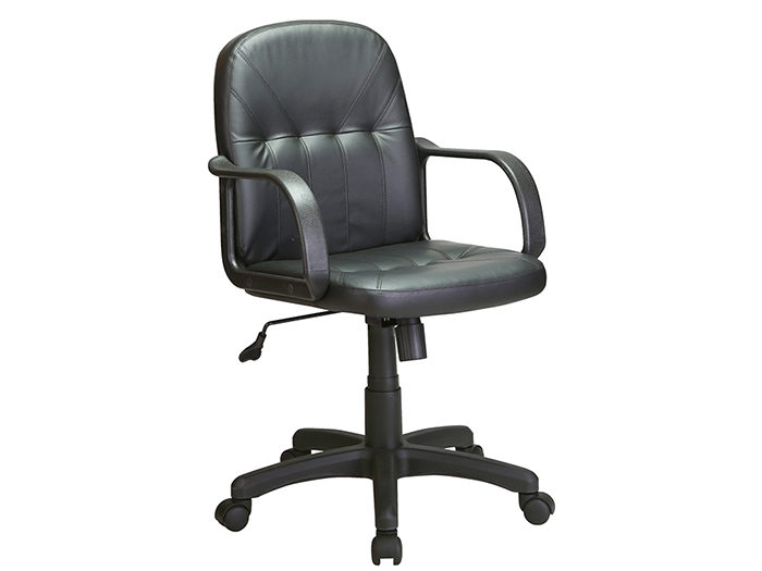 black-pu-leather-low-back-office-chair-with-arm-rests