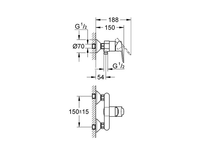 grohe-wall-mounted-shower-mixer