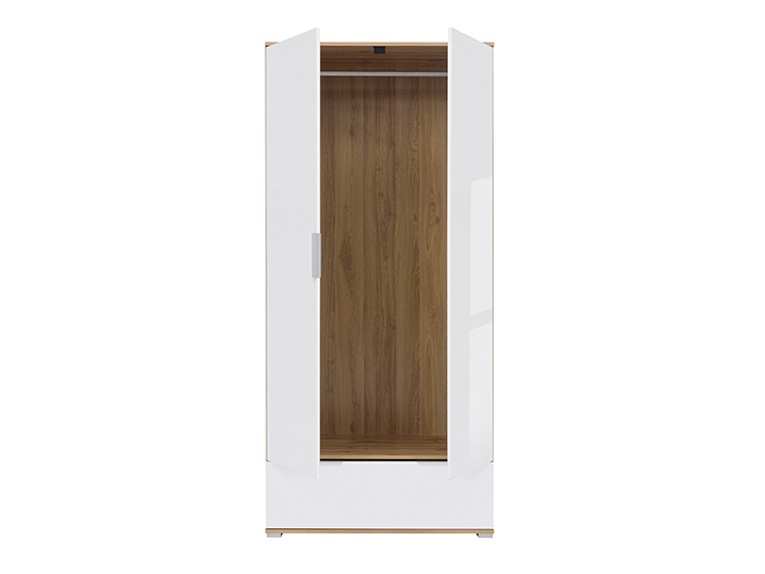 zele-wotan-oak-and-shiny-white-2-door-wardrobe-with-1-drawer-90-5cm-x-56-5cm-x-195cm