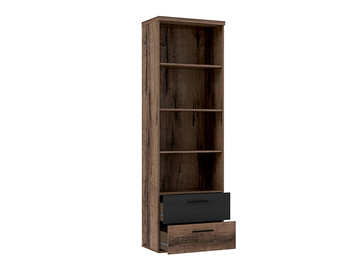 jacky-shelf-unit-with-2-drawers-in-mud-oak-and-black-oak-60-2cm-x-34-8cm-x-189-1cm