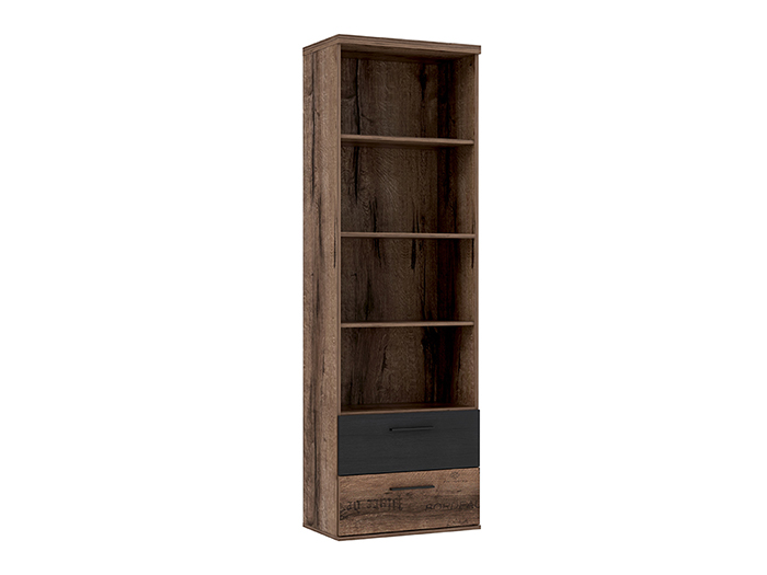 jacky-shelf-unit-with-2-drawers-in-mud-oak-and-black-oak-60-2cm-x-34-8cm-x-189-1cm