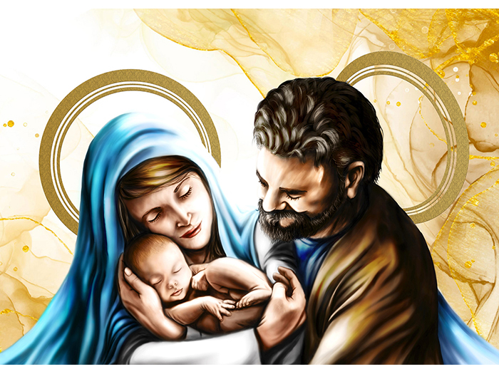 sacred-family-design-colour-canvas-print-50cm-x-70cm-x-3cm