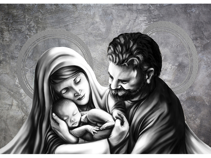 sacred-family-design-black-and-white-canvas-print-50cm-x-70cm-x-3cm