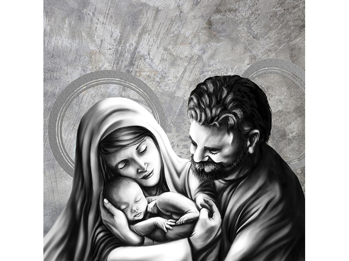 sacred-family-design-black-and-white-canvas-print-50cm-x-50cm-x-3cm