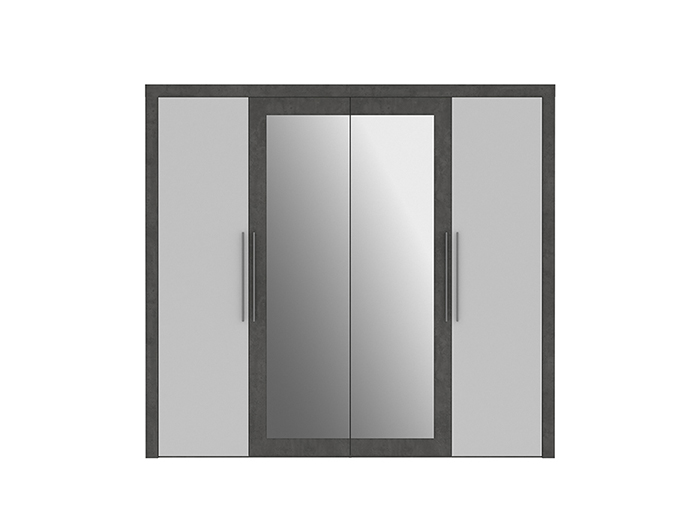 julietta-4-doors-with-2-mirrors-wardrobe-concrete-optic-dark-grey-and-white-gloss