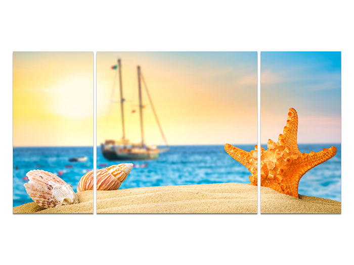 triptych-sea-shells-and-ocean-view-design-print-canvas-100cm-x-50cm-x-3cm