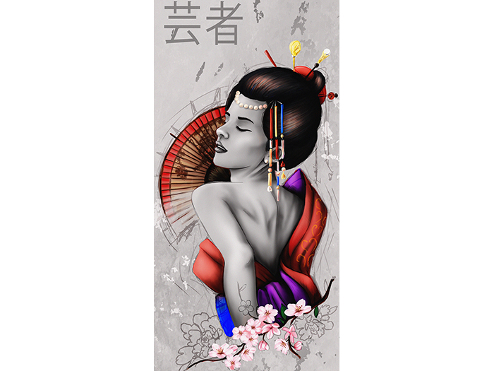red-geisha-print-canvas-monochrome-background-50-x-100-x-3-cm