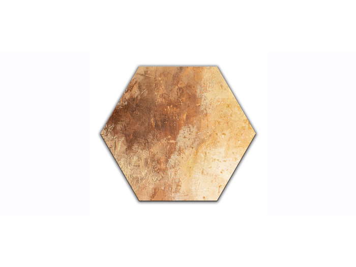 abstract-copper-rust-design-hexagon-shaped-print-canvas-20cm-x-20cm