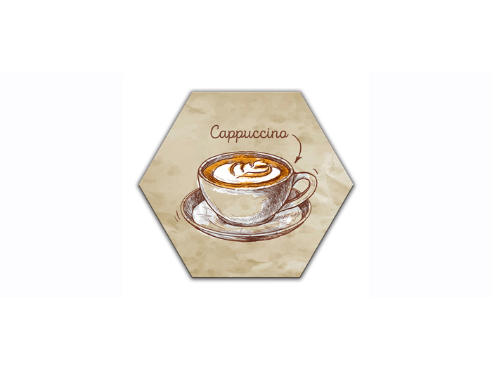 cappucino-design-hexagon-shaped-canvas-print-20cm-x-20cm