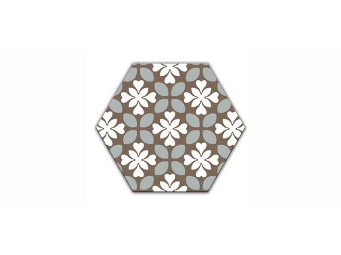 mediterrean-tile-flower-design-hexagon-shaped-canvas-print-30cm-x-30cm
