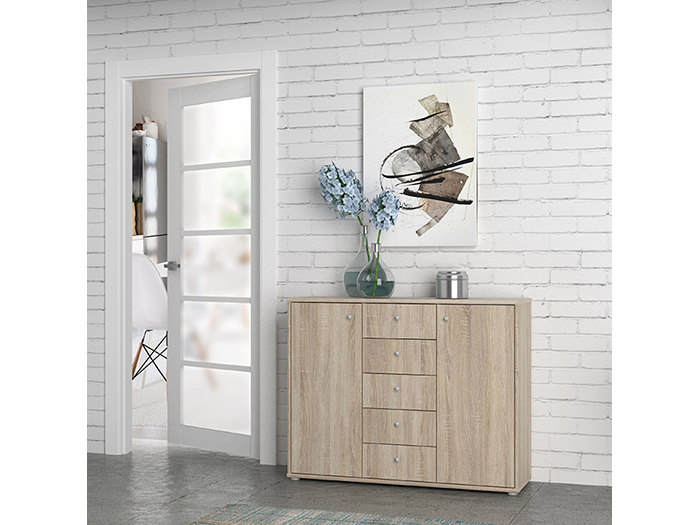 tempra-v2-storage-unit-cabinet-with-2-doors-5-drawers-sonoma-oak-109cm-x-35cm-x-85-5cm