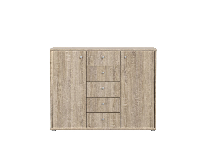 tempra-v2-storage-unit-cabinet-with-2-doors-5-drawers-sonoma-oak-109cm-x-35cm-x-85-5cm