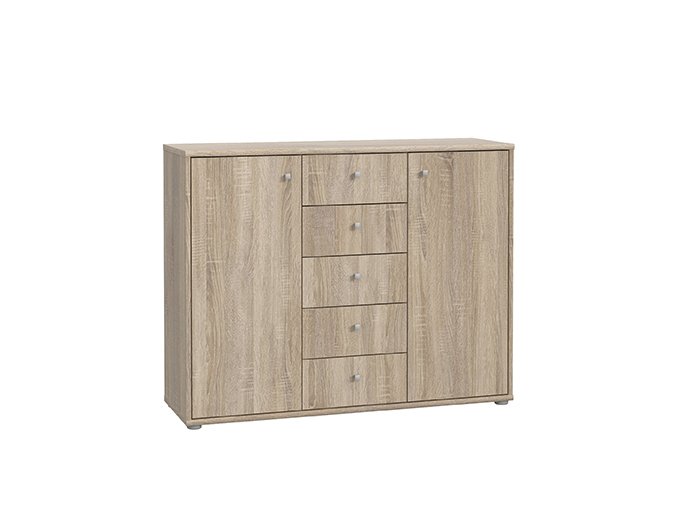 tempra-v2-storage-unit-cabinet-with-2-doors-5-drawers-sonoma-oak-109cm-x-35cm-x-85-5cm