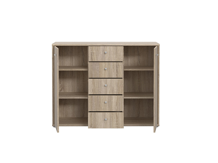 tempra-v2-storage-unit-cabinet-with-2-doors-5-drawers-sonoma-oak-109cm-x-35cm-x-85-5cm