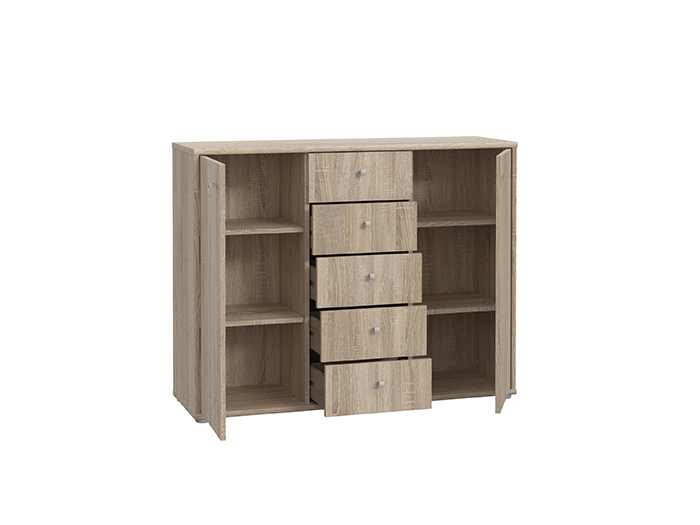 tempra-v2-storage-unit-cabinet-with-2-doors-5-drawers-sonoma-oak-109cm-x-35cm-x-85-5cm