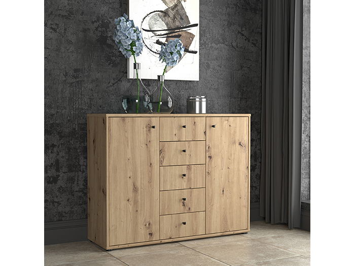 tempra-v2-storage-unit-cabinet-with-2-doors-5-drawers-artisan-oak