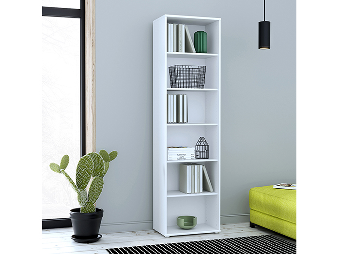 tempra-v2-narrow-open-shelf-book-case-storage-unit-white-198cm