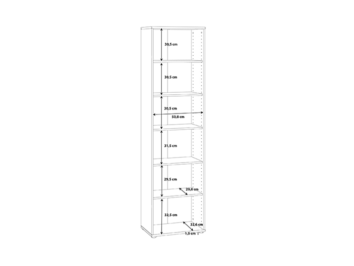 tempra-v2-narrow-open-shelf-book-case-storage-unit-white-198cm