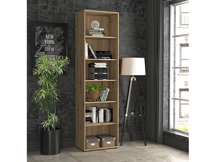 tempra-v2-narrow-open-shelf-book-case-storage-unit-artisan-oak-198cm