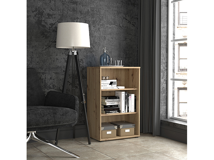 tempra-v2-low-narrow-open-shelf-book-case-storage-unit-artisan-oak-85-5cm