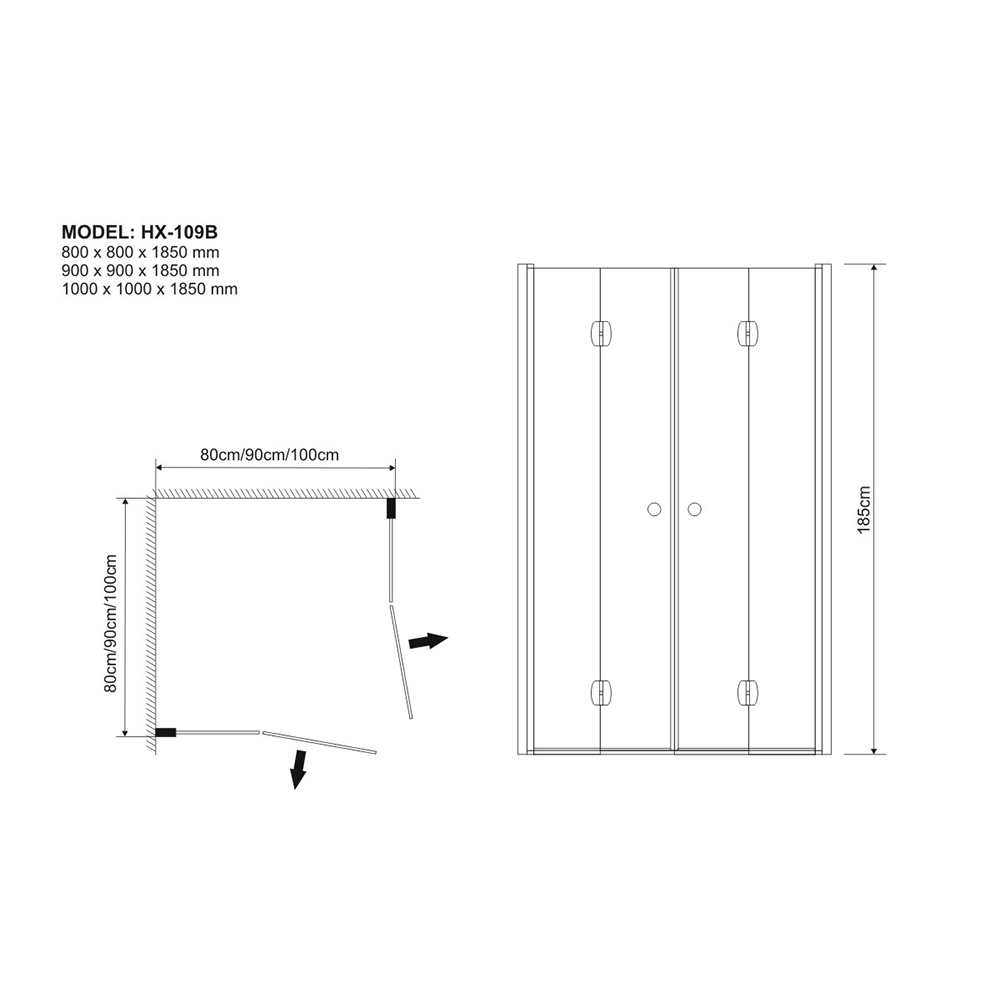 hx-series-pivot-door-square-shower-cubicle-90cm-x-185cm