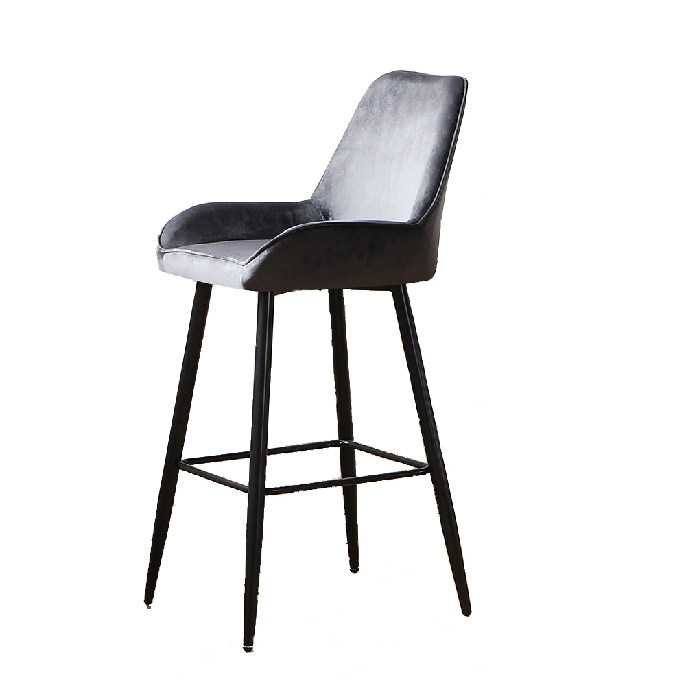 velvet-fabric-bar-stool-grey