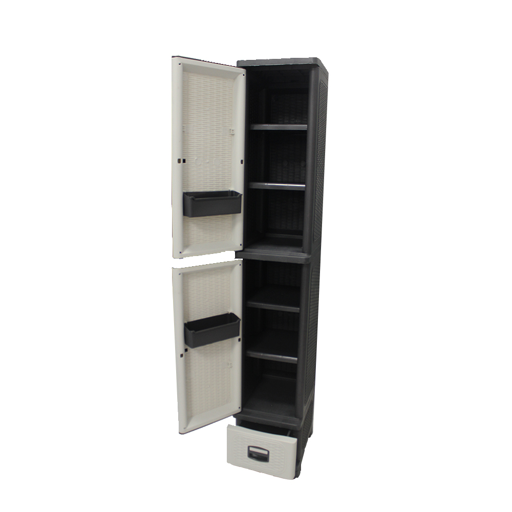 commodore-10-plastic-storage-cabinet-light-grey-black-35cm-x-198cm