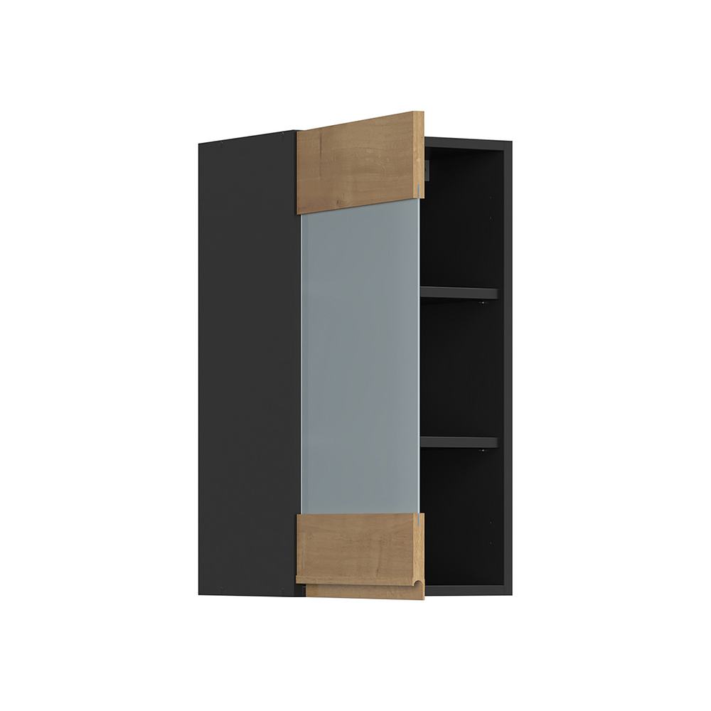 sole-kitchen-1-door-top-unit-with-glass-arlington-oak-40cm