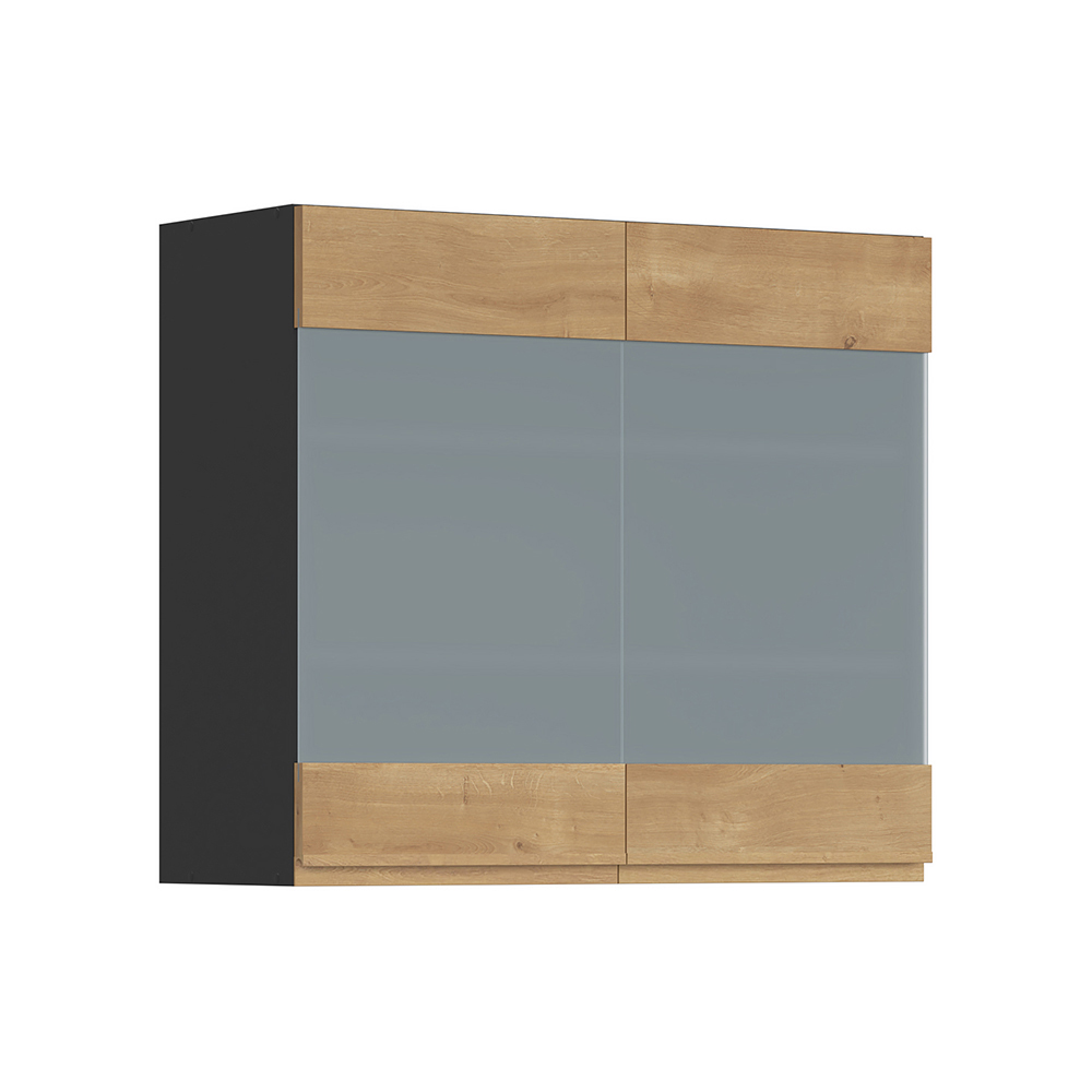 sole-kitchen-2-doors-top-cabinet-with-glass-arlington-oak-80cm