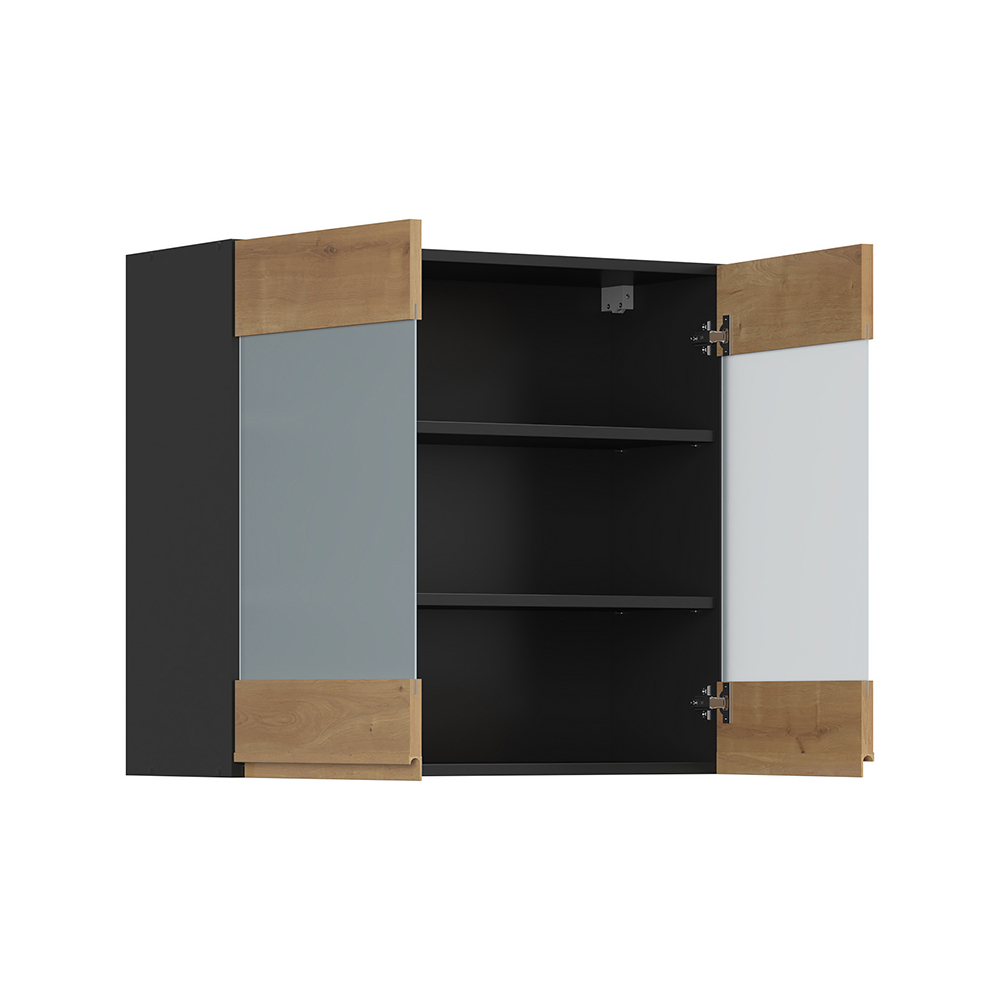 sole-kitchen-2-doors-top-cabinet-with-glass-arlington-oak-80cm