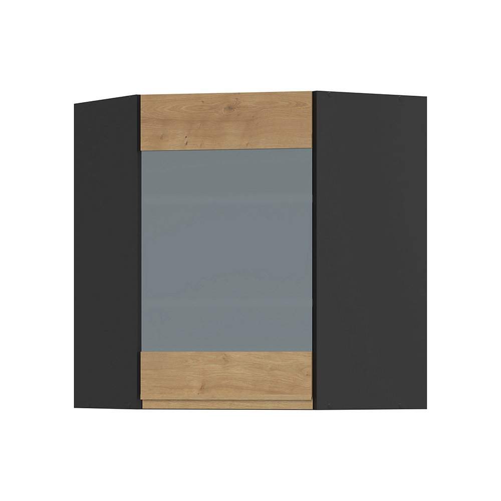 sole-kitchen-1-door-top-corner-cabinet-with-glass-arlington-oak-60cm