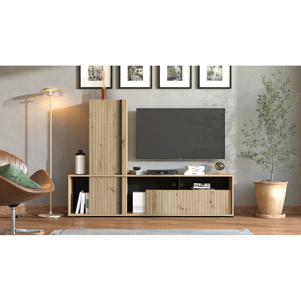 chania-tv-low-floor-unit-artisan-oak-black-195-5cm