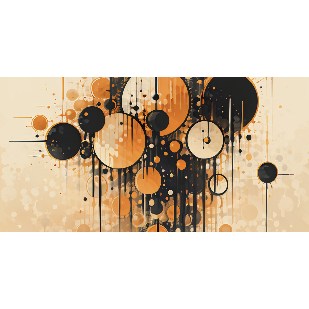 abstract-circles-design-orange-black-canvas-print-50cm-x-100cm