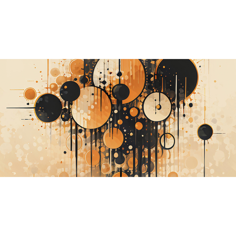 abstract-circles-design-orange-black-canvas-print-60cm-x-120cm