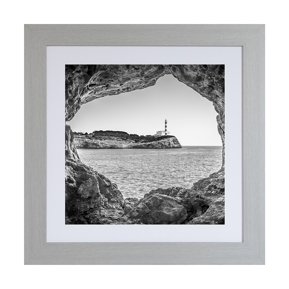 art-piatta-mdf-frame-with-passepartout-silver-portocolom-lighthouse-50cm-x-50cm-x-5cm