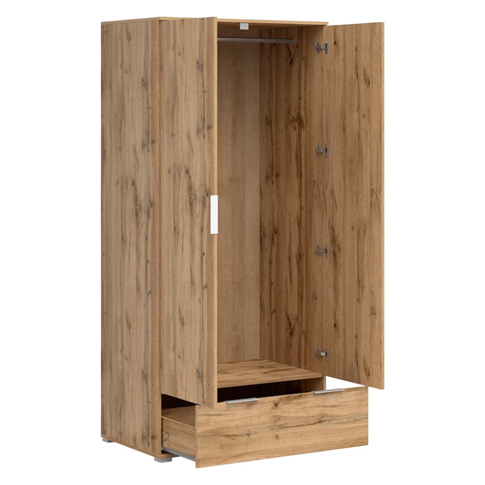 2-door-wardrobe-with-1-drawer-oak-wotan-90-cm-zele