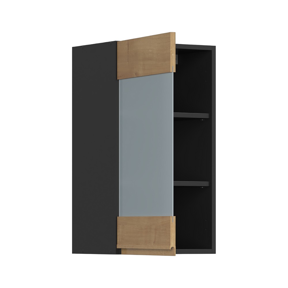 sole-upper-cabinet-glass-door-1-door-2-shelves-40-cm-left-opening-black-arlington-oak
