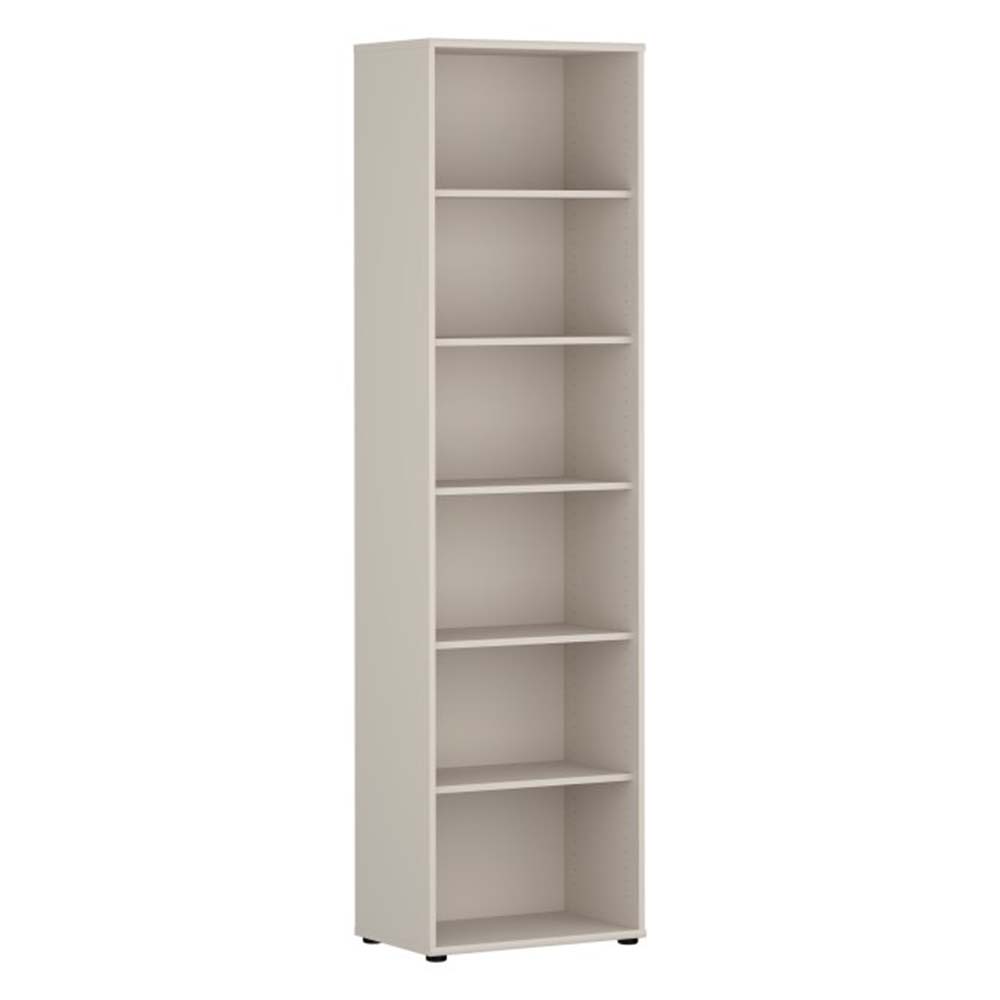 tempra-narrow-open-shelf-book-case-storage-unit-sand-54x197-5x34-8