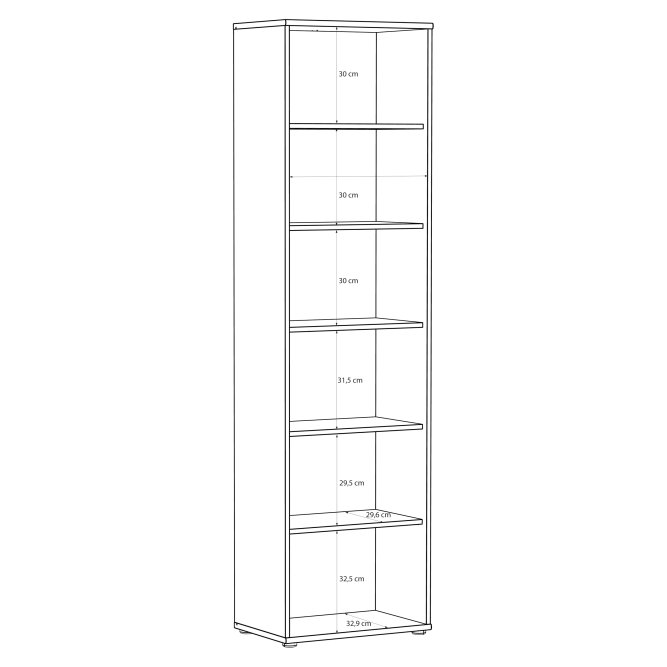 tempra-narrow-open-shelf-book-case-storage-unit-sand-54x197-5x34-8