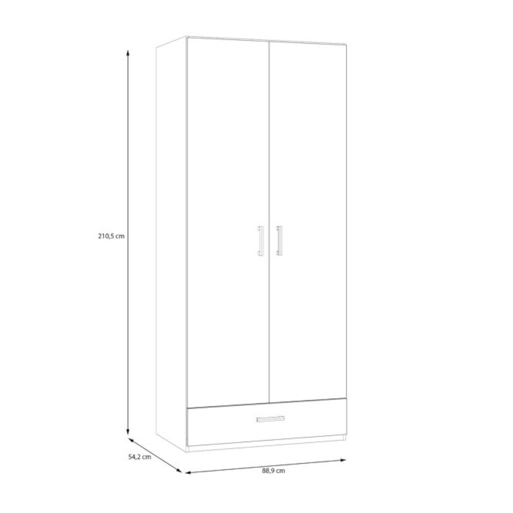 econobox-2-white-wardrobe-2-doors-1-drawer-88-9x210-5x54-2