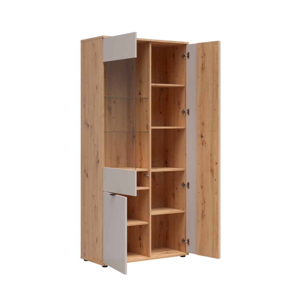 brevas-display-cabinet-90-cm-with-3-doors-artisan-oakcashmere